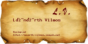 Lénárth Vilmos névjegykártya